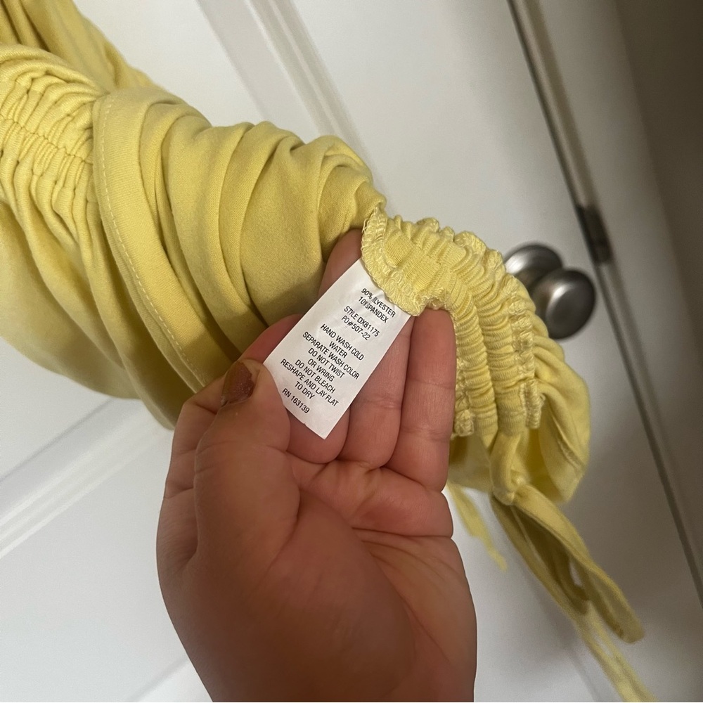 Yellow Ruched Midi Dress - Picture 5 of 5